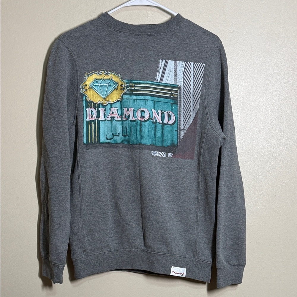 Diamond Supply Co. Grey Graphic Crewneck Sweatshirt Size Small